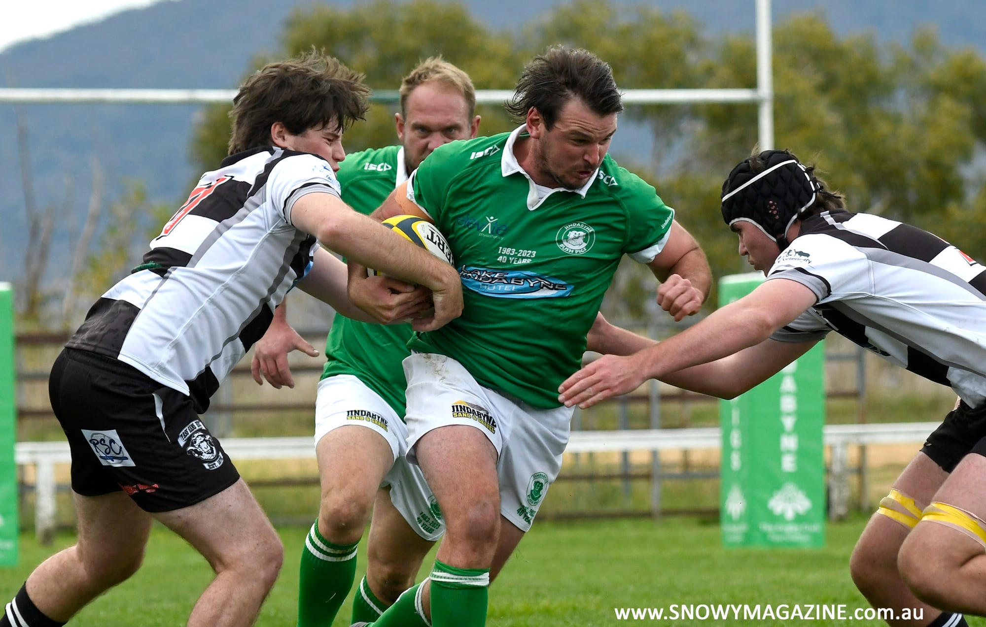 Troy Tuddenham busting through the tackles.