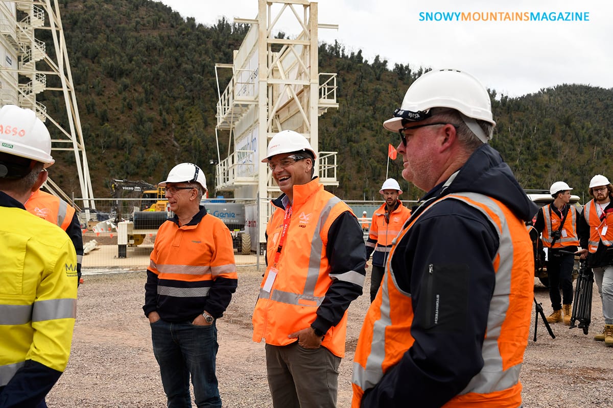 Minister Angus Taylor at Lobs Hole Main Access Portal.