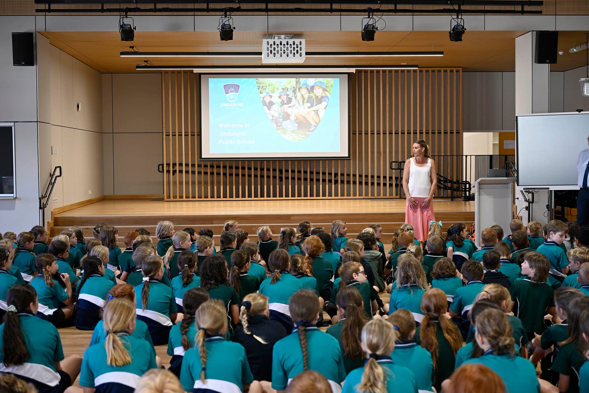 The primary school assembly.
