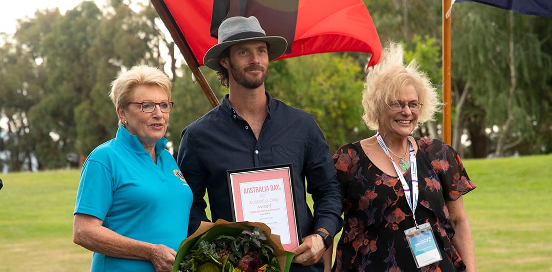 Jason Gammell was awarded the Special Achievement recipient for his efforts in organising half for the Cobargo community after the January 2020 bushfires.