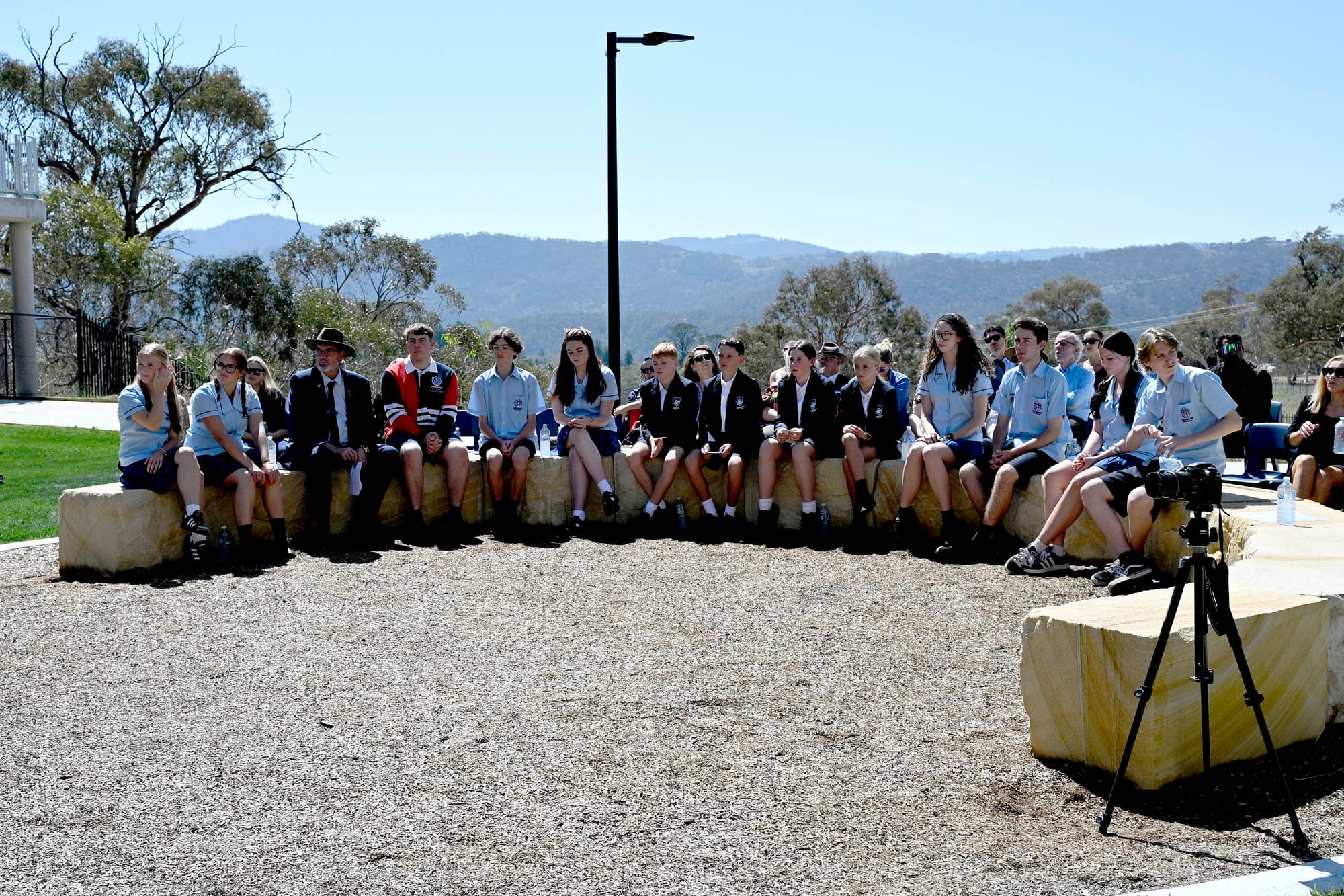 Students and teachers during the opening ceremony.