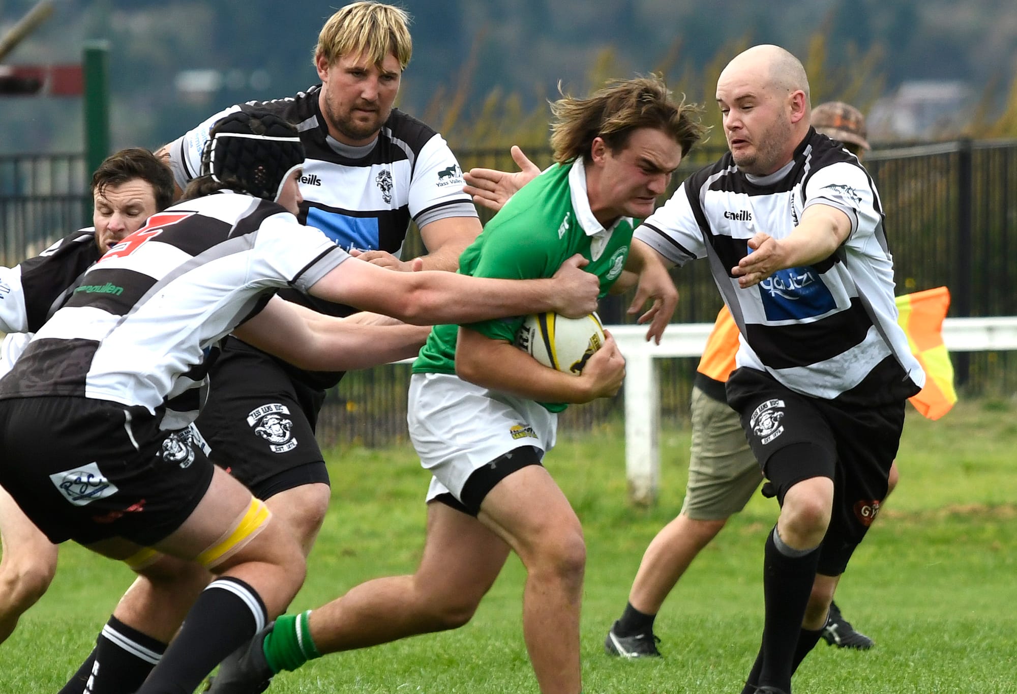 Brock Freeburn showing aggression in attack.