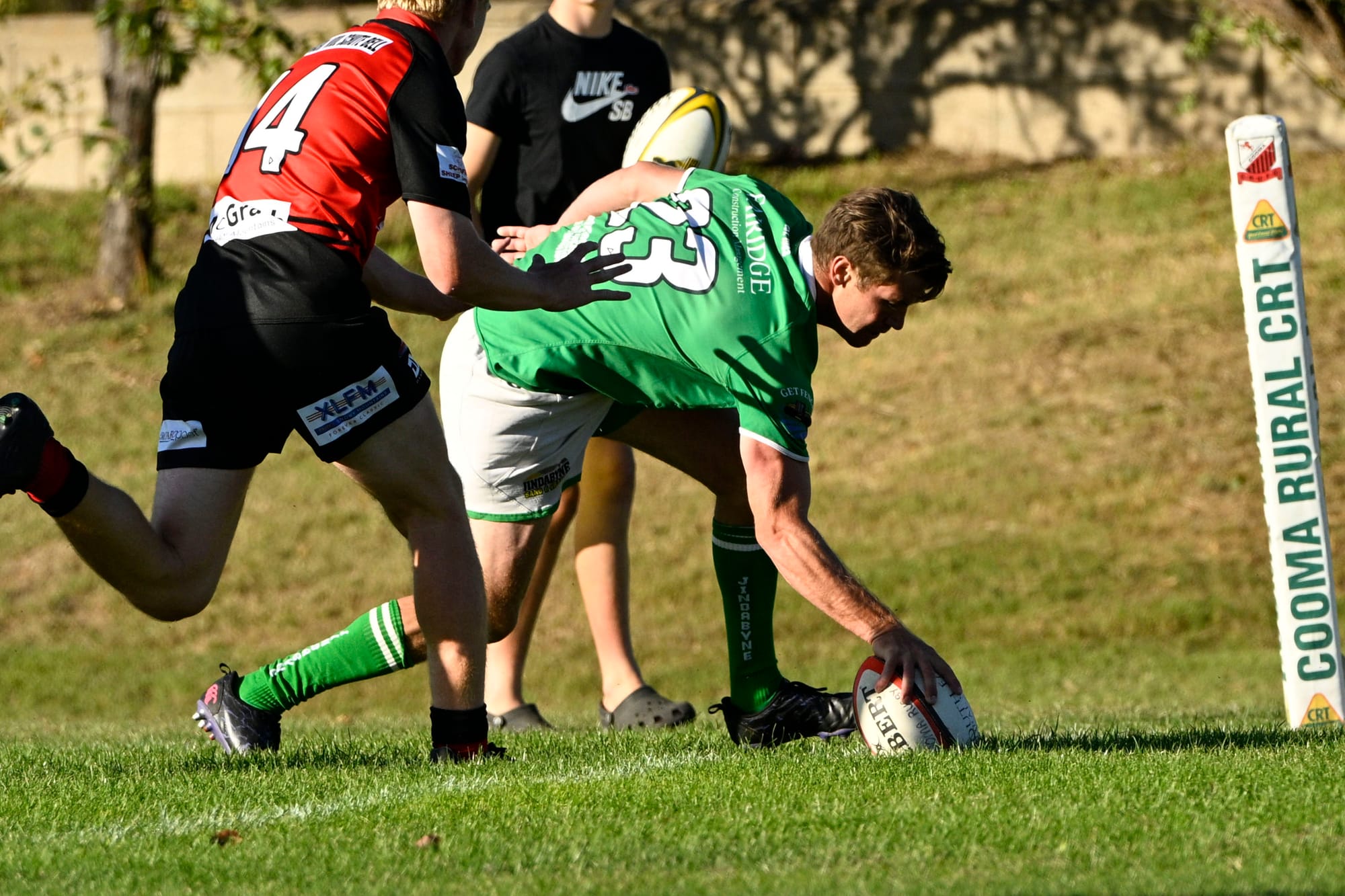 Jed Frank scores for Jindabyne in the first half.