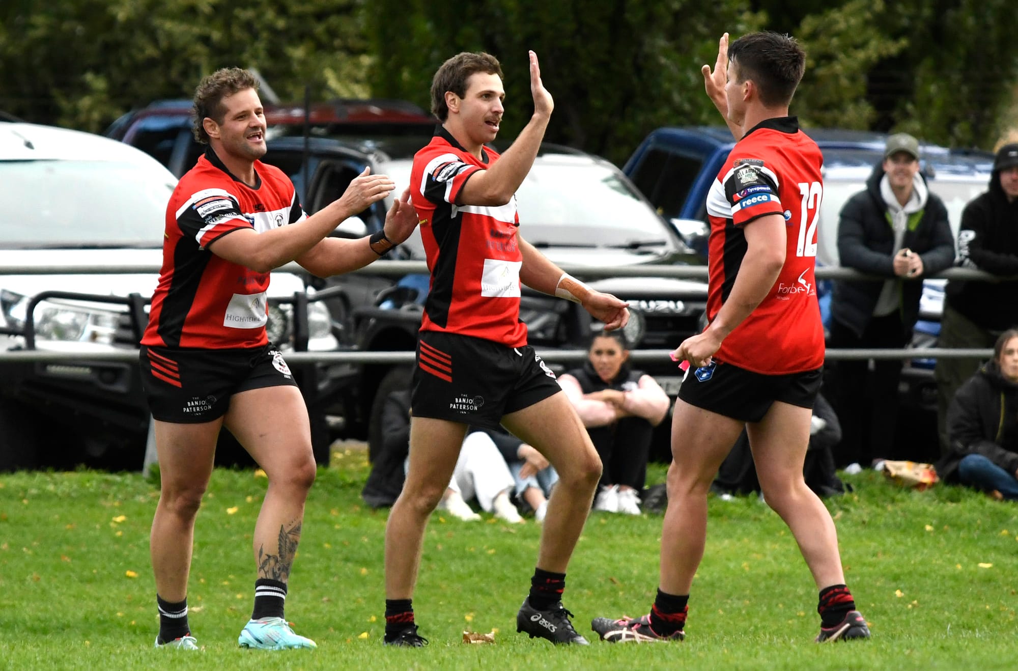Celebrating a Bears try.