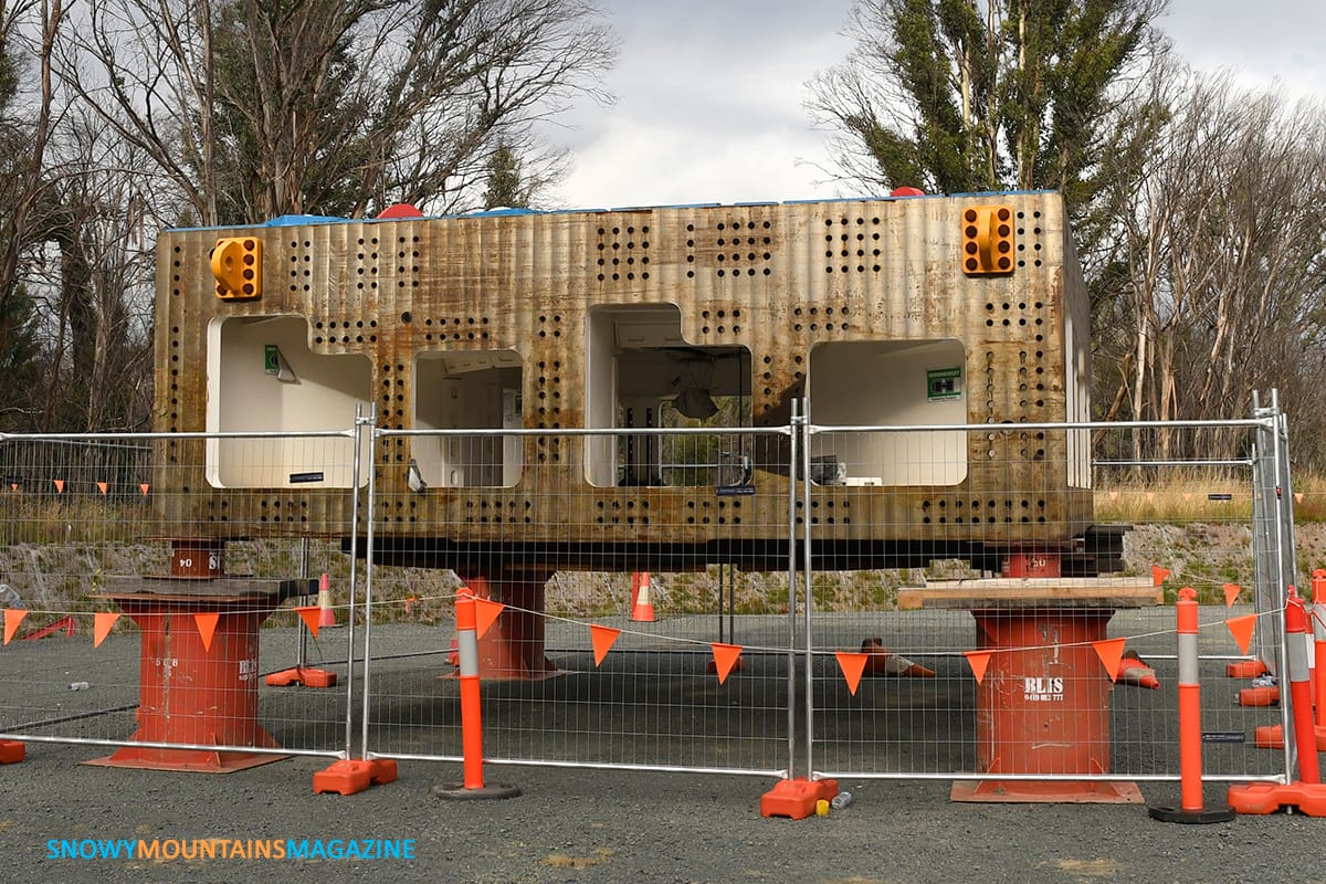 Parts of another TBM in temporary storage on the side of the road.