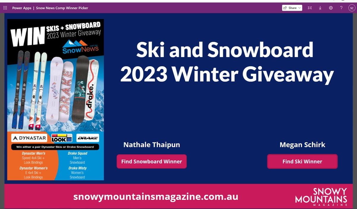 Winners announced in ski and snowboard giveaway Post feature image