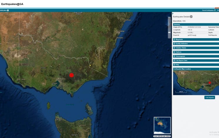 Earthquake in Mansfield Victoria Post image